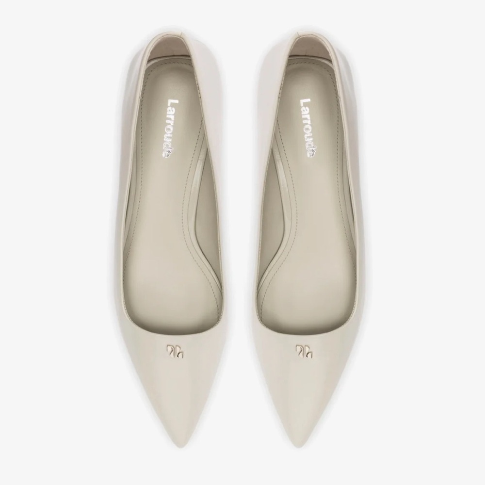 Larroude Ruth Pump in Gray Box Leather - Picture 10 of 11